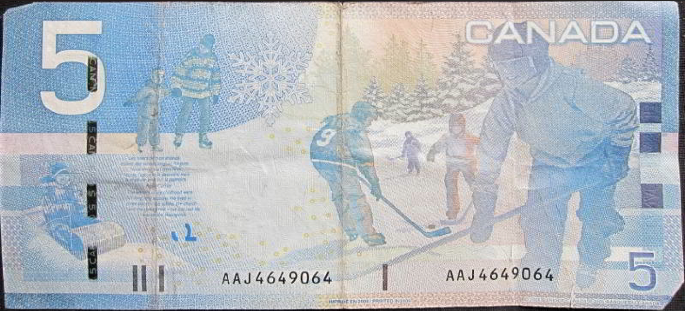 Canadian Five Dollar Note Pre-2011
